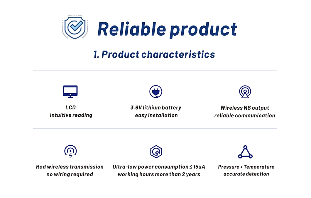 Nb Iot Wireless Integrated Pressure and Temperature Sensor for Oil Steam Water